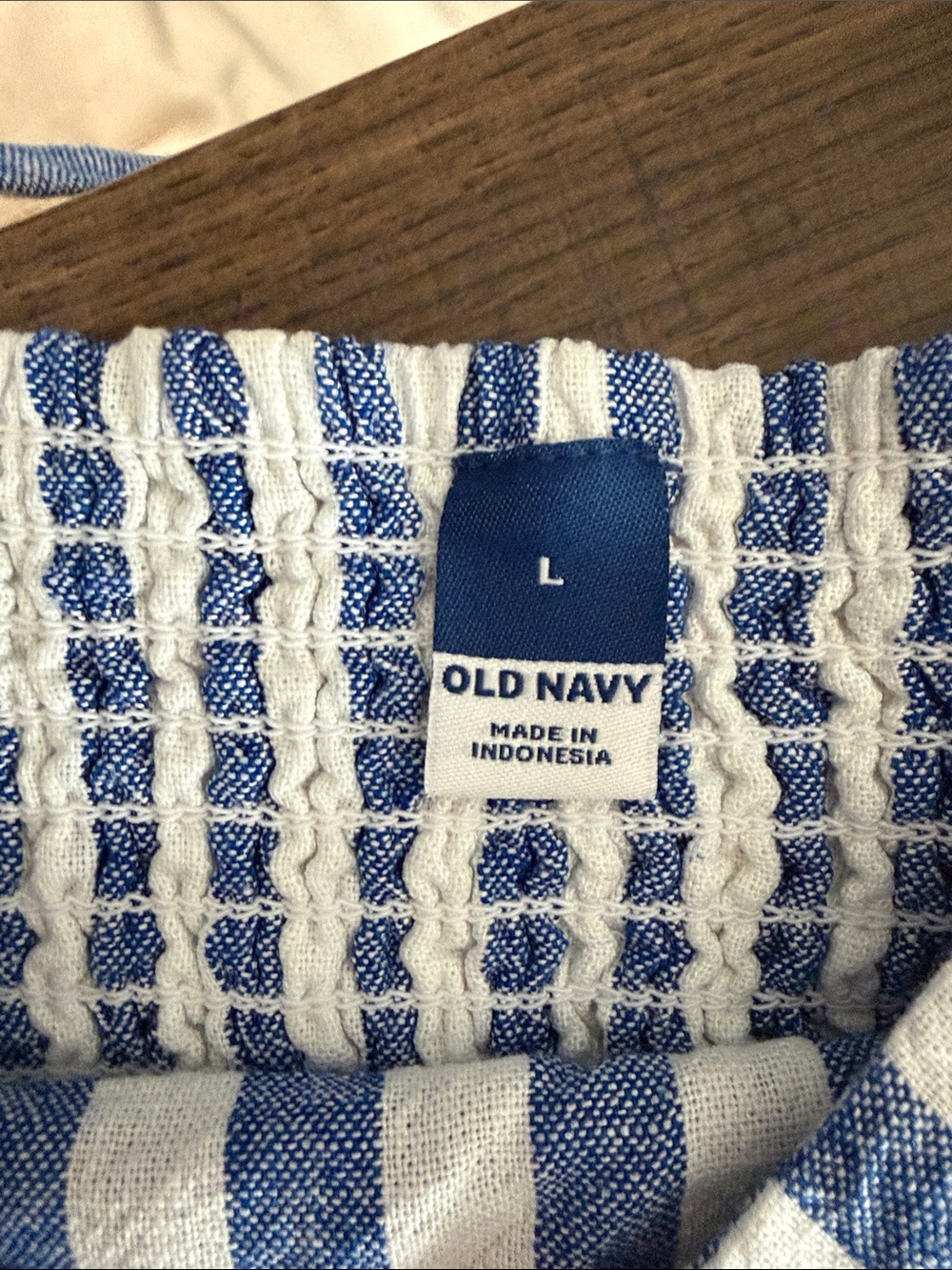 Old Navy Blue & White Vertical Stripe Midi Dress - Picture 3 of 3